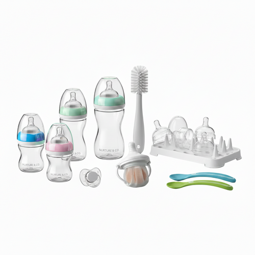 Baby bottles +feeding set