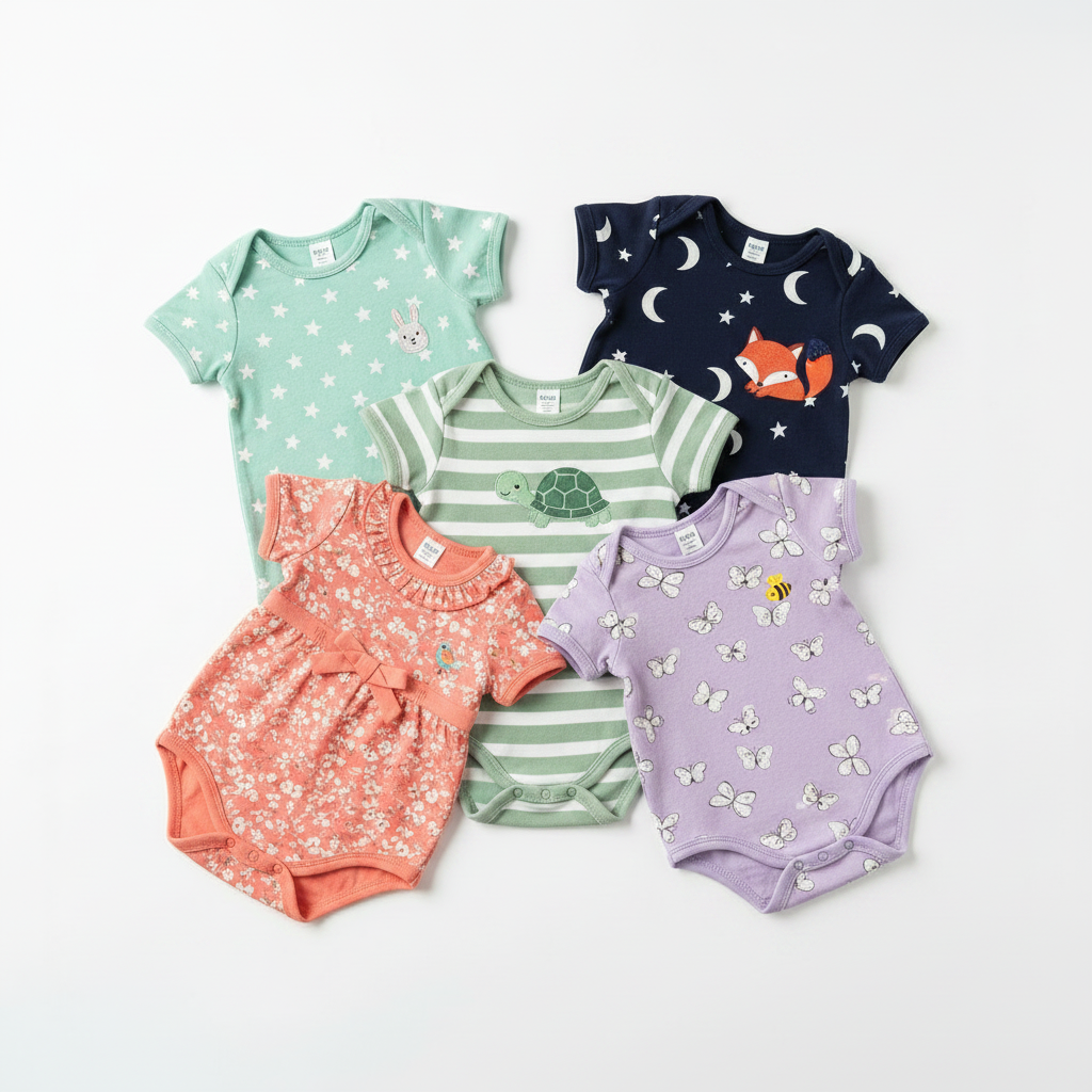 Colorful summer baby rompers