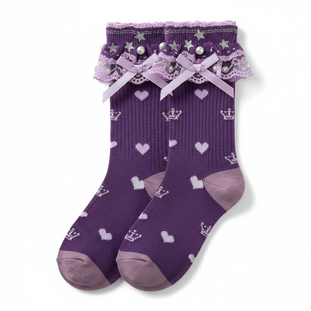 Purple Long Princess Socks