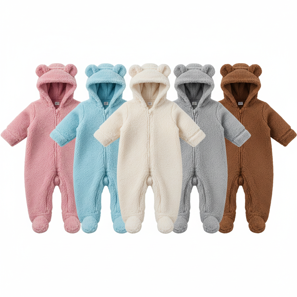 Winter Bear Fluffy Romper 6-12 Months